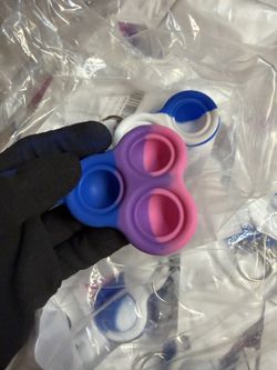 Bulk Lot Pop It Fidget Keychains - Simple Dimple Silicone Sensory Toys 300-500 Pcs