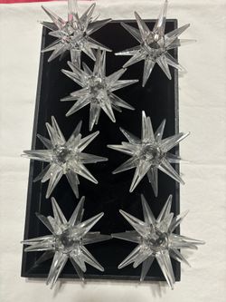 Set Of 7 Acrylic Star Candle Holders