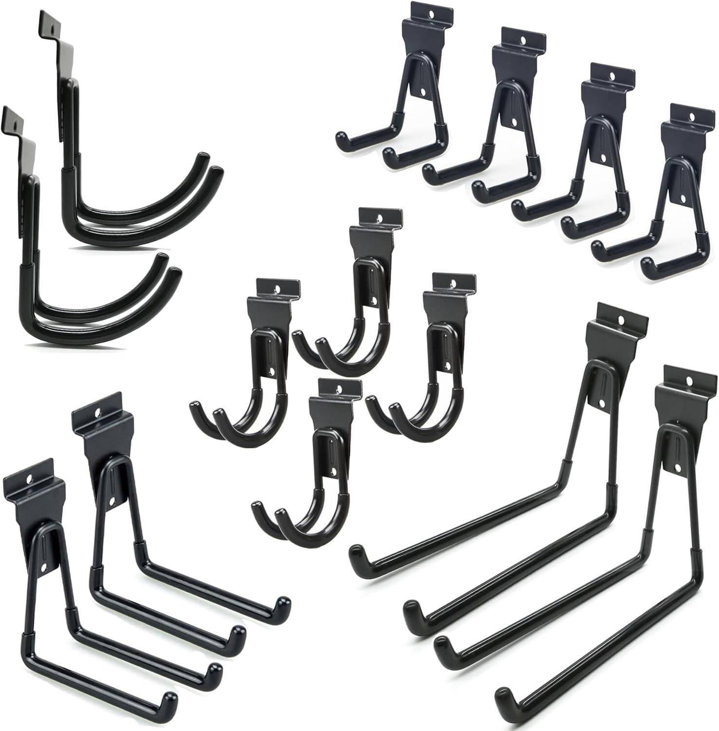Slatwall Hooks, Slat Wall Accessories Multi Size Garage Hooks Storage- 14packs