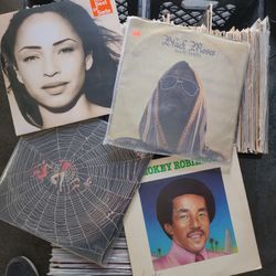 3 Crates Of LPs And 1 Crate Of 45s All Vinyl Records Near Dtla