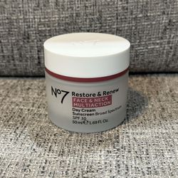 Brand New No7 Restore & Renew Face And Neck Day Cream 