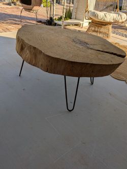 Wood slab table