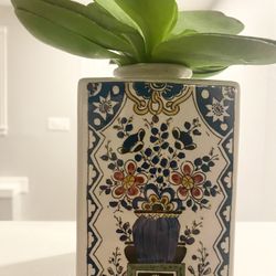 Small Decorative Vase With Faux Succulent 