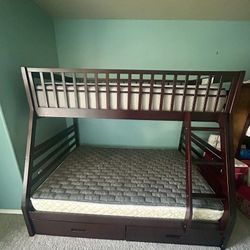 PENDING New Twin Over Full Bunk Bed W/Drawers