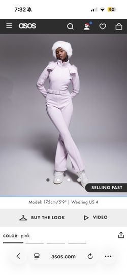 ASOS pink ski suit