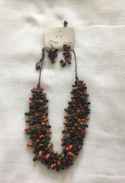 Hand made jewelry made in Colombia from fruit seeds