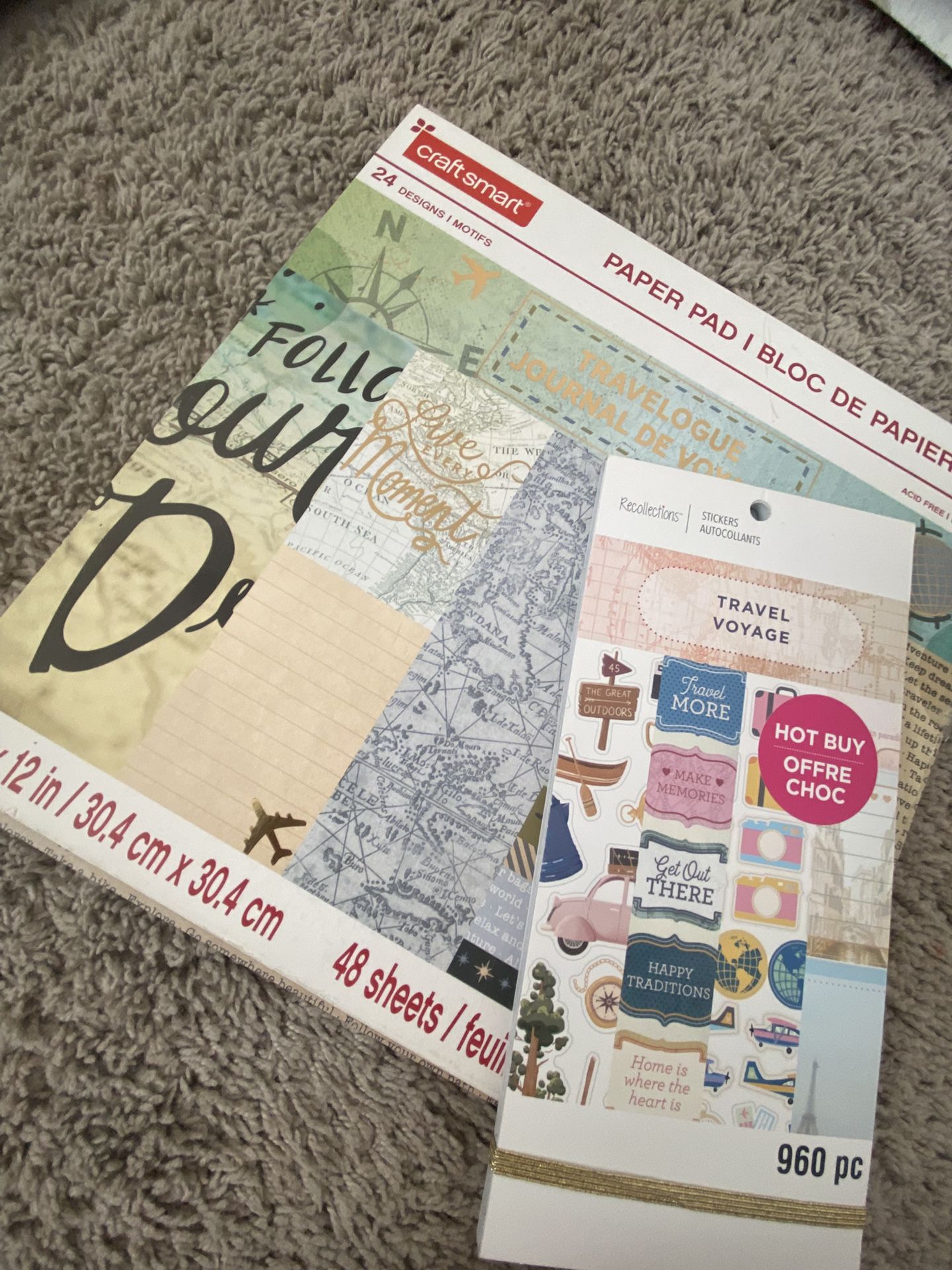 “travel voyage” paper Pad & Stickers 