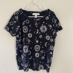 Topshop Girl Black Galactic T-shirt / Top - Size 6 - Gently Used