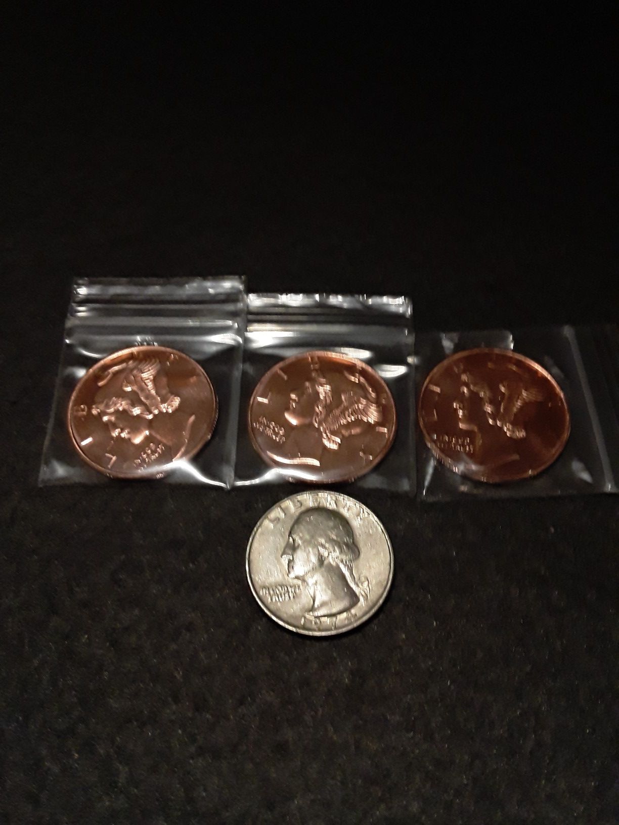 1/4 oz copper mercury round