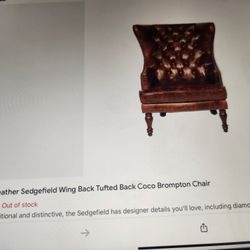 2 Lazzaro Leather Wing Chairs