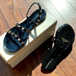 Black Jelly Sandals - #6