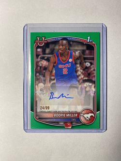2025-26 Bowman Basketball BOOPIE MILLER Paper Prospect Auto Green /99 #PA-BI SMU