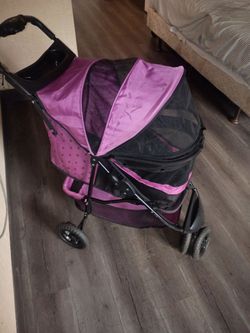 Purple Pet Stroller with Canopy