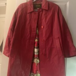 Red Leather 3/4 Length Jacket
