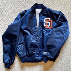 VTG San Diego Padres MLB Baseball Starter Jacket Satin/Men’s Large/Blue 
