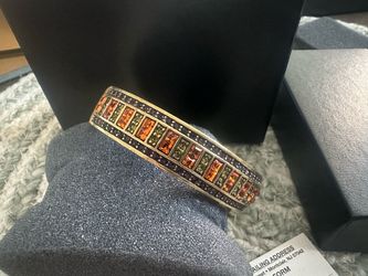 Heidi Daus orange green purple, gold bangle bracelet
