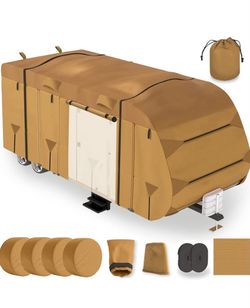 New!18ft-20ft travel trailer cover package, waterproof breathable fabric, anti-UV, includes cat co