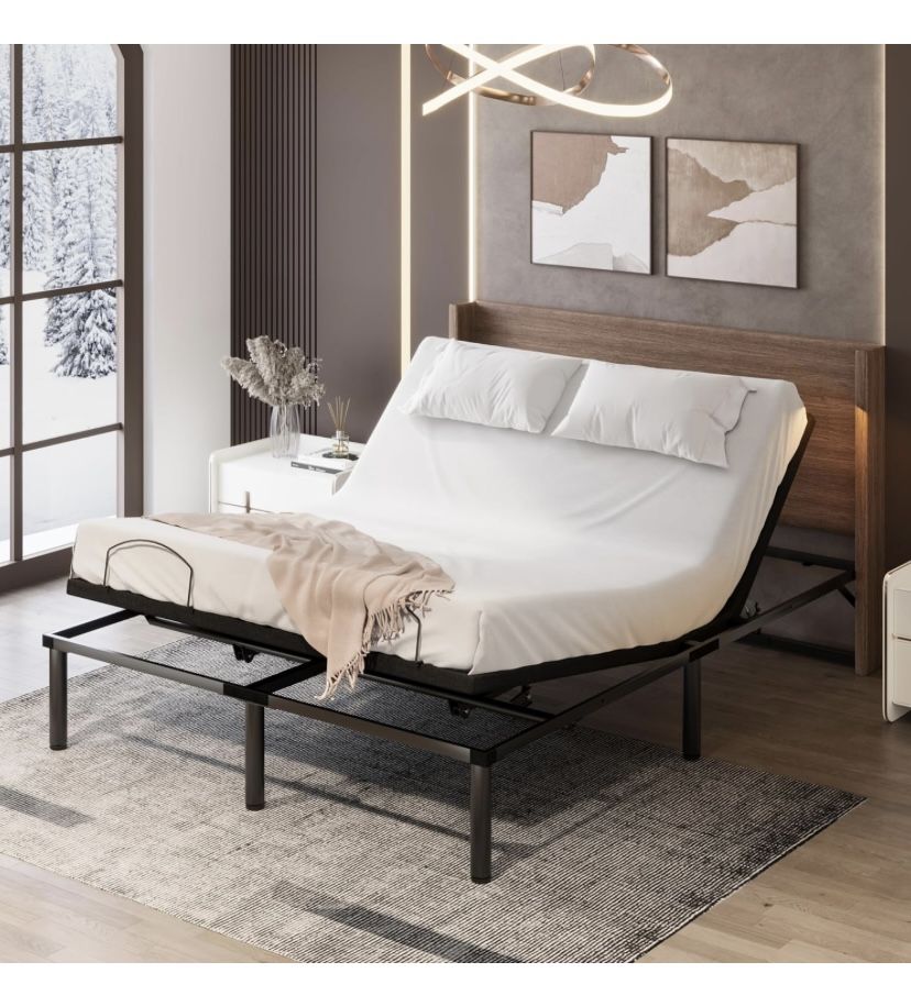 Bestco Electric Adjustable Queen Bed Frame Head and Foot Elevating Metal Bed Base Condition: New Retail Price US$ 300.00
