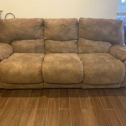 Reclining Couch Set with Cup Holders & Storage