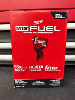 MILWAUKEE M12 FUEL 12V Lithium-Ion Brushless Cordless Stubby 3/8 in. Impact Wrench (Tool-Only)