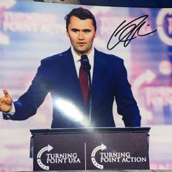Charlie Kirk Autograph 8x10 Photo Turning Point Foundation 