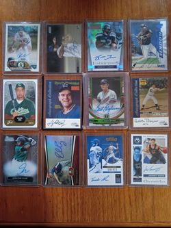 Sports Card Autograph Lot of 12 - Hall of Famers and Prospects - Baseball, Basketball, Football