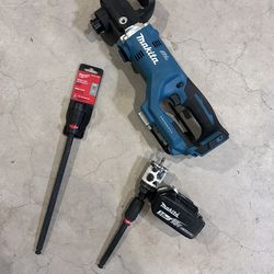 Makita 18V Hole Hogg Drill, Battery, Extension Bits