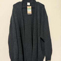 Nike Phoenix Cozy Knit Allover Print Womens Size XL Cardigan Black FZ1711 010