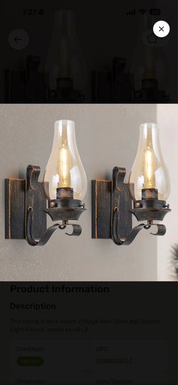 Yisuro Vintage Barn Style Wall Sconce Light Fixture