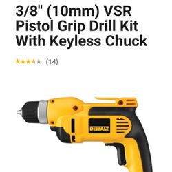 Dewalt 3/8 Keyless Chuck Corded Drill