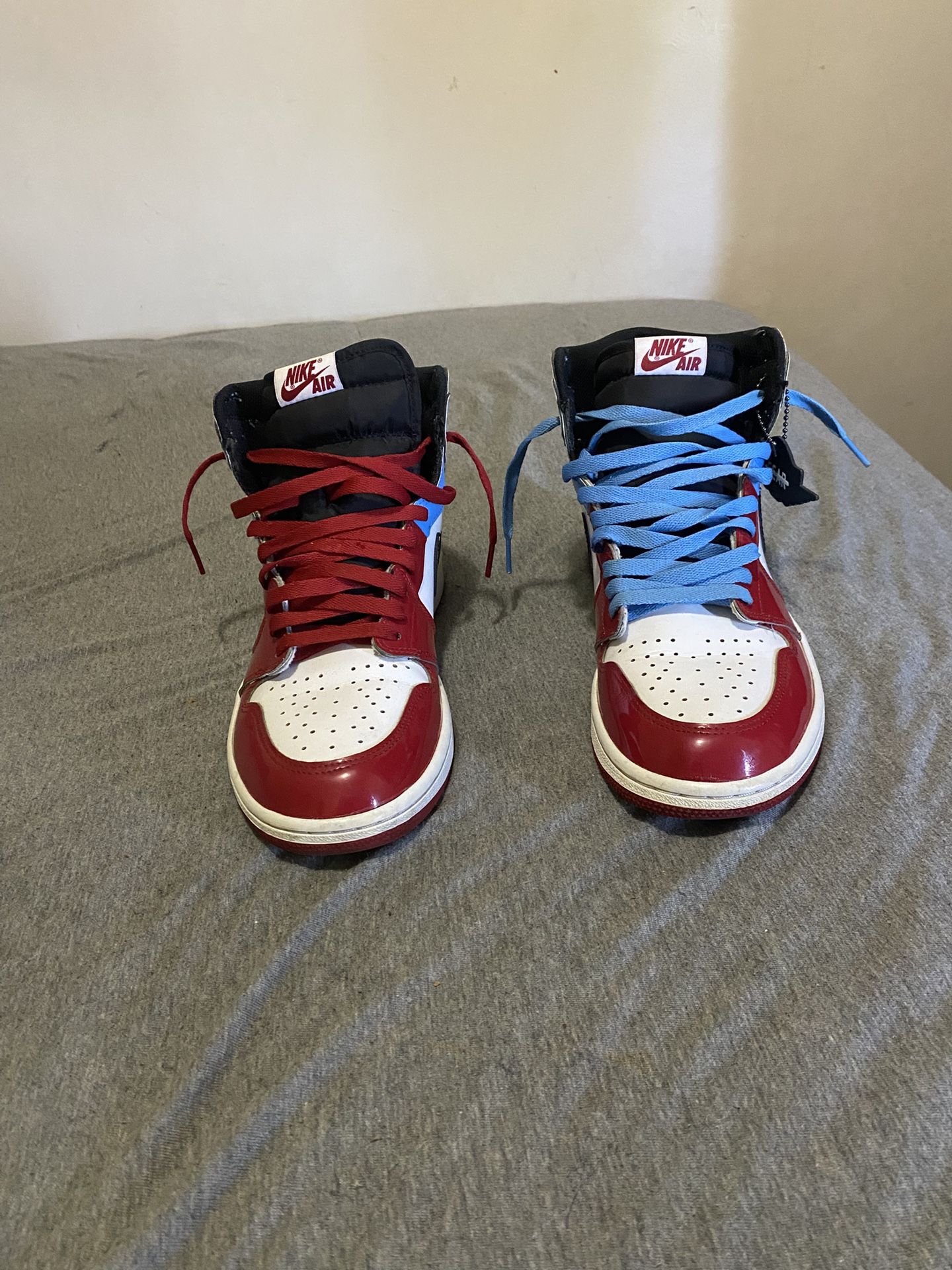 Air Jordan 1 High Fearless White University Blue Red