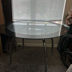 Two Tone Glass Table Glass On Top And Glass On The Bottom