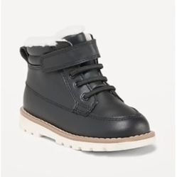 NEW! Old Navy Faux-Leather Ankle Boots For Toddler Boys