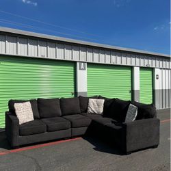 Ashley’s Furniture Dark Grey Sectional Sofa Couch 