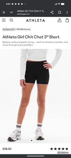 EUC Athleta Girl Chit Chat 3" Short - Black, Large/12
