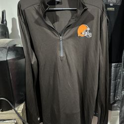  XL Cleveland Browns 3/4 Zip Long  Sleeve 