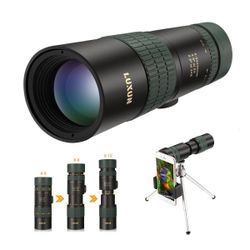 8-24X30 Zoom Telescope,Dual Focus Monocular Scopes- High Power, Waterproof, BAK4 Prism Lens with Smartphone Adapter & Tripod for Bird Watching Huntin