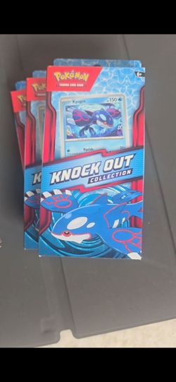 Pokémon TCG Knock Out Collection Kyogre Box (2022) Booster, Foil & Sticker( Lot of 3)
