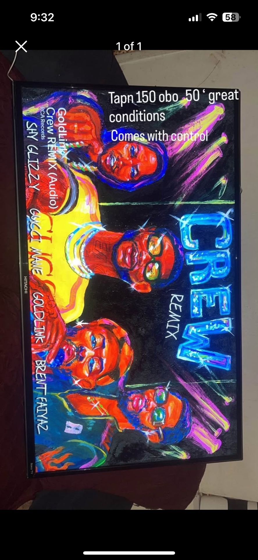 50” Hitachi Roku Tv ! 