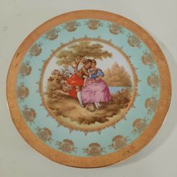 Fragonard 10" Love Story Plate by JKW, Made in West Germany, Artist Signed Porcelain Plate