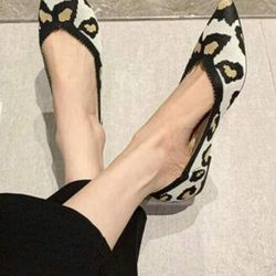 Comfy Knitting Fabric Pointed Toe Flats Soft Princess Shoes Walking Plus Size 40