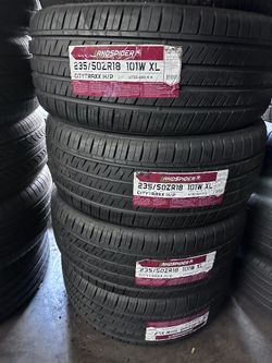 SET OF FOUR NEW TIRES 235/50/18 LANDSPIDER INCLUDING MOUNT AND BALANCED , ASK ME FOR SIZES AND BRAND 