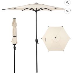 Outdoor Umbrella, Tilting, 7.5ft, Beige