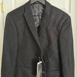 NWT Valumen / Gaojifushi Men's Black Wool Blend Blazer Jacket Size 48B