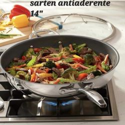 Sartén Hondo De 14” Antiadherente 🍄🫑🍄🍅