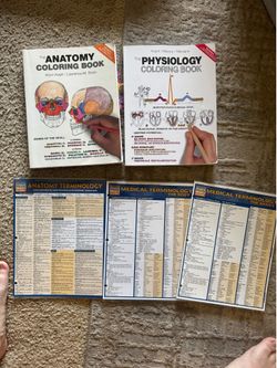 Anatomy and physiology coloring books and terminology cards