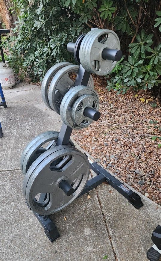 Olympic Weights with Rack abd Bar - 300 Natomas