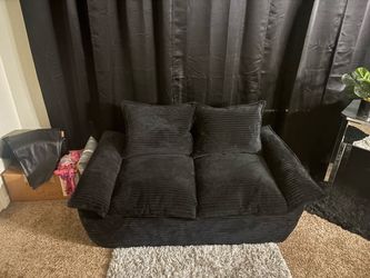 56” Boneless Loveseat Sofa, 2 seater with removable cushions & two pillows, Small mini couch