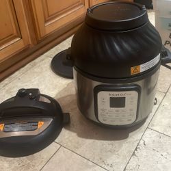 Instant Pot 6qt Crisp Pressure Cooker Air Fryer - Silver: Stainless Steel, Reheat, Air Fry, Saute, Automatic Shut-Off