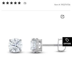 2   Pairs   2 KT  Diamond Earrings  Yellow Gold 